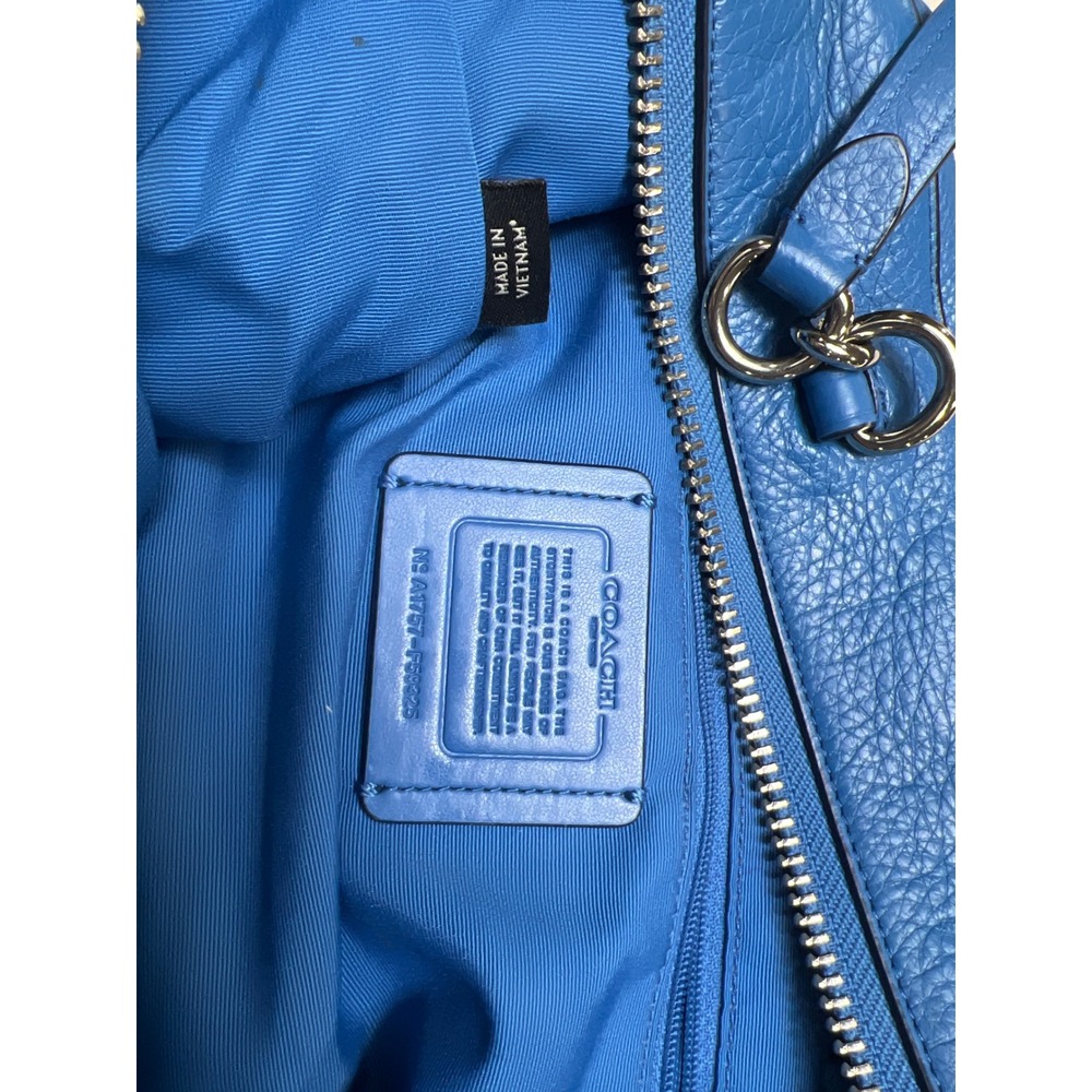 Coach Lenox Satchel & Wallet Set Lapis Blue Pebbled Leather F59325 & F57215 - Picture 7 of 10